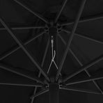 Garden Parasol with Metal Pole 390 cm Black