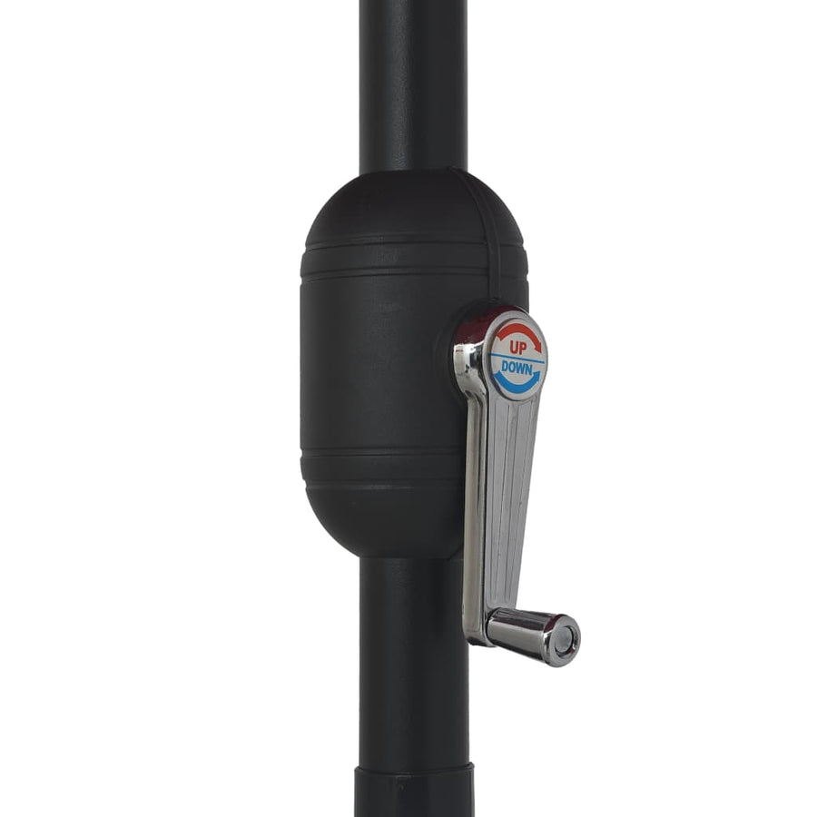 Garden Parasol with Metal Pole 390 cm Black