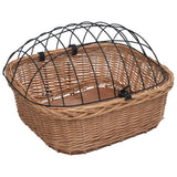 Bike Front Basket with Cover 50x45x35 cm Natural Willow - Side View