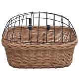 Bike Front Basket with Cover 50x45x35 cm Natural Willow