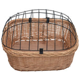Bike Front Basket with Cover 50x45x35 cm Natural Willow