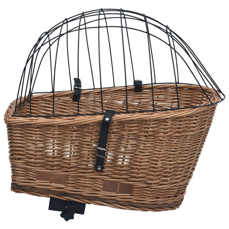 Bike Rear Basket with Cover 55x31x36 cm Natural Willow