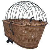 Bike Rear Basket with Cover 55x31x36 cm Natural Willow - Rear View