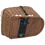 Bike Rear Basket with Cover 55x31x36 cm Natural Willow - Close-Up Angle