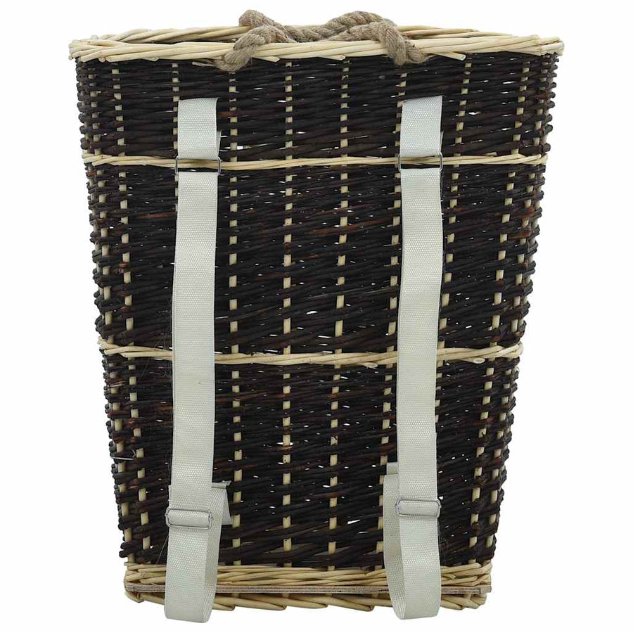 Firewood Backpack with Carrying Belts 50x44x58cm Natural Willow