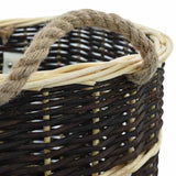 Firewood Backpack with Carrying Belts 50x44x58 cm Natural Willow - Close-Up Angle