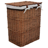 Laundry Basket Brown Willow - Top-Down View