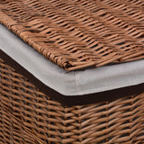 Laundry Basket Brown Willow - Close-Up Angle