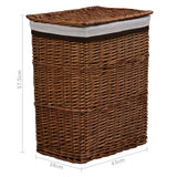 Laundry Basket Brown Willow - Low Angle