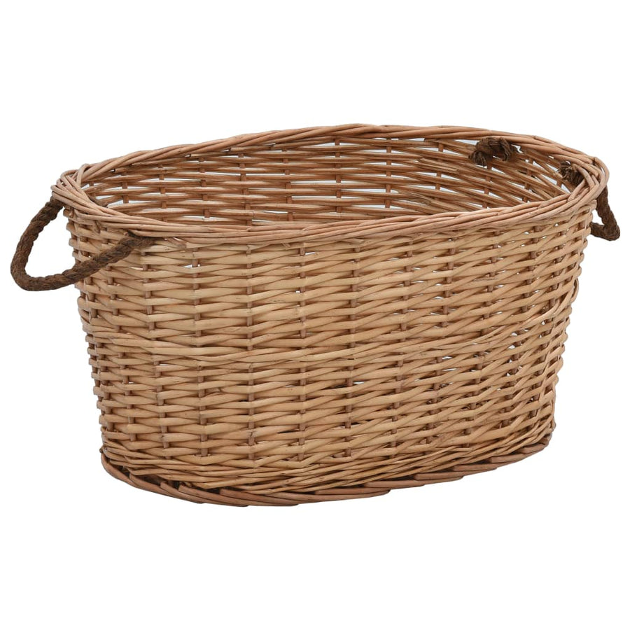 Firewood Basket with Carrying Handles 56x40x28cm Natural Willow