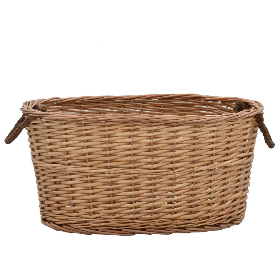 Firewood Basket with Carrying Handles 56x40x28cm Natural Willow