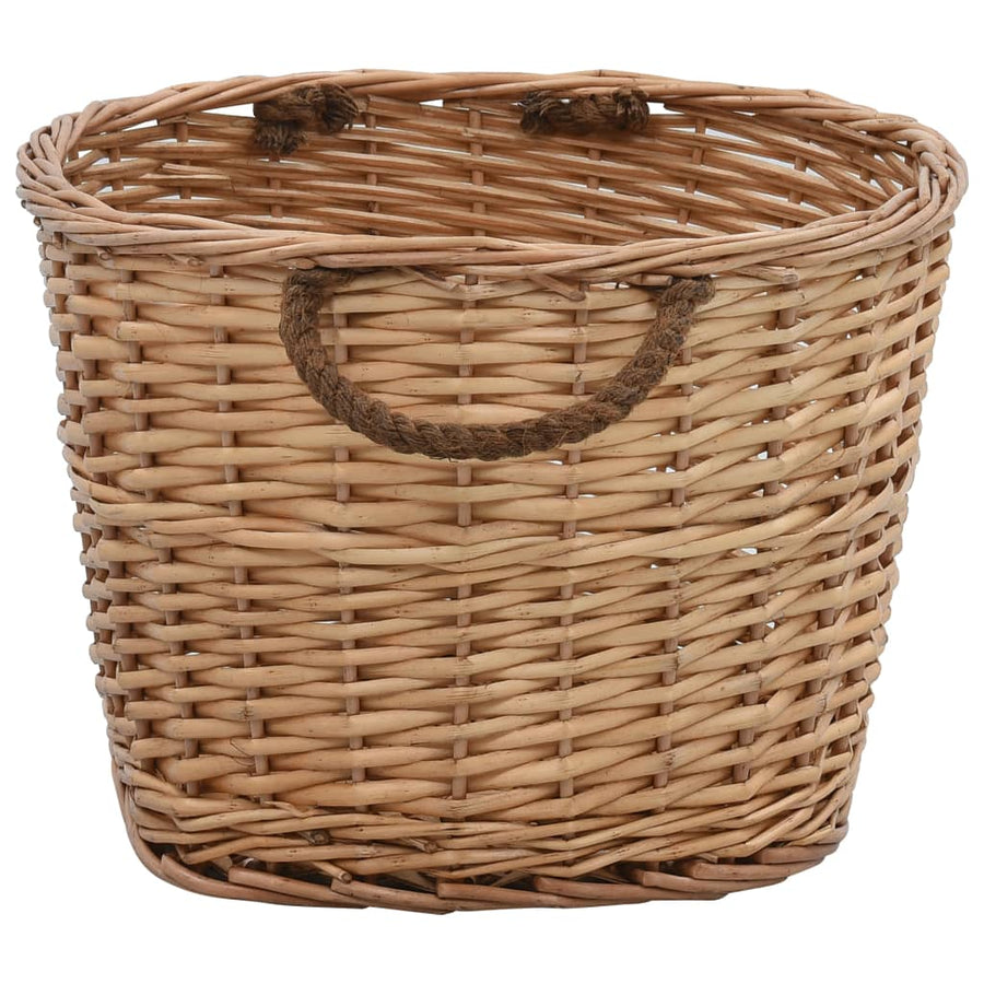 Firewood Basket with Carrying Handles 56x40x28cm Natural Willow