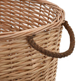 Firewood Basket with Carrying Handles 56x40x28 cm Natural Willow - Top-Down View