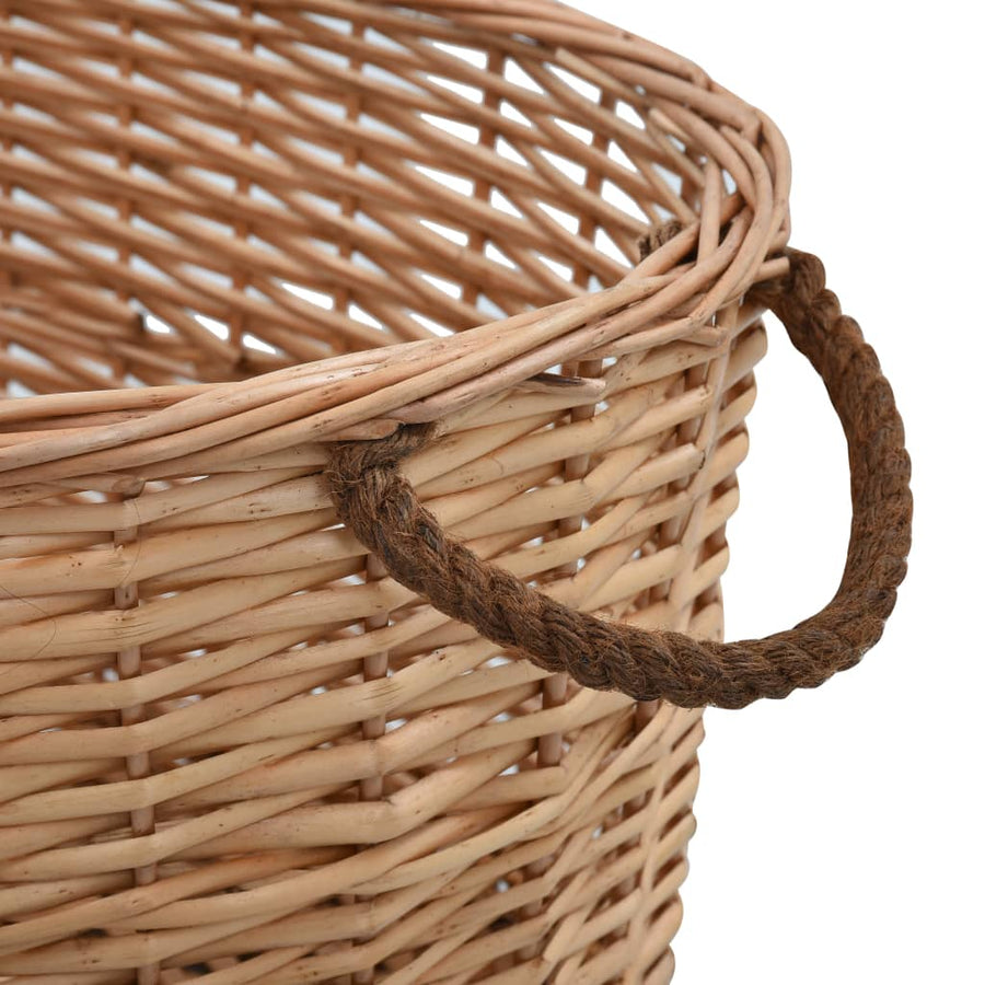Firewood Basket with Carrying Handles 56x40x28cm Natural Willow