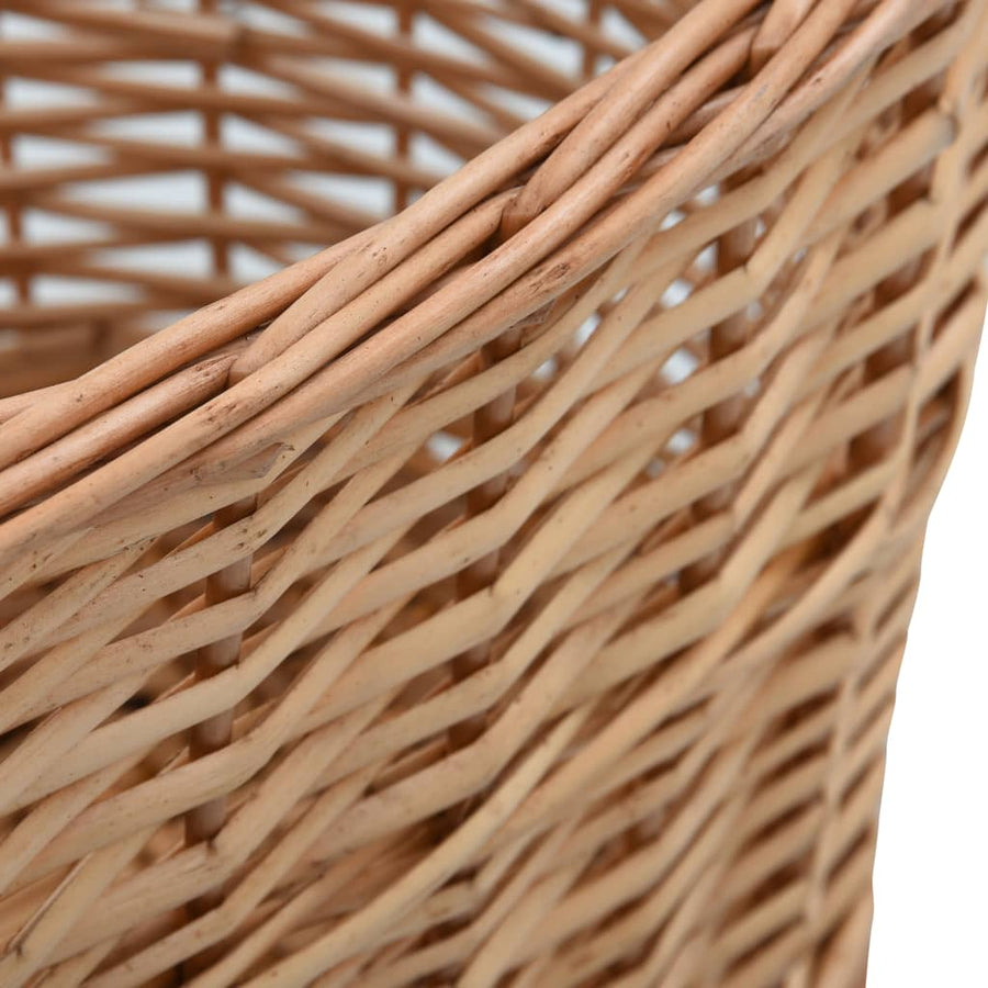 Firewood Basket with Carrying Handles 56x40x28cm Natural Willow