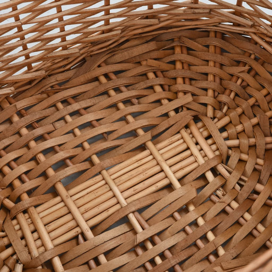Firewood Basket with Carrying Handles 56x40x28cm Natural Willow