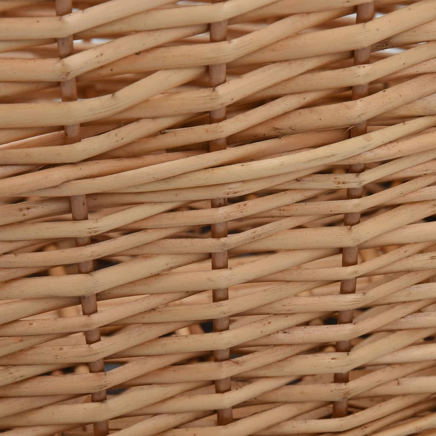 Firewood Basket with Carrying Handles 56x40x28cm Natural Willow