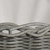 Firewood Basket with Carrying Handles 59x42x28 cm Grey Willow - 45-Degree Angle