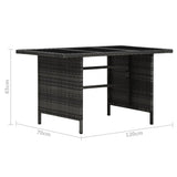 4 Piece Garden Lounge Set with Cushions Poly Rattan Grey - Extra Image
