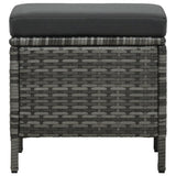 4 Piece Garden Lounge Set with Cushions Poly Rattan Grey