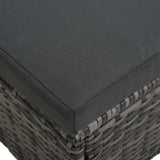 4 Piece Garden Lounge Set with Cushions Poly Rattan Grey - Extra Image