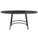 7 Piece Outdoor Dining Set with Cushions Poly Rattan Grey - Top-Down View
