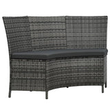 7 Piece Outdoor Dining Set with Cushions Poly Rattan Grey