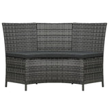 7 Piece Outdoor Dining Set with Cushions Poly Rattan Grey - Close-Up Angle