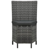 7 Piece Outdoor Dining Set with Cushions Poly Rattan Grey - Extra Image
