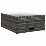 4 Piece Garden Lounge Set with Cushions Poly Rattan Grey