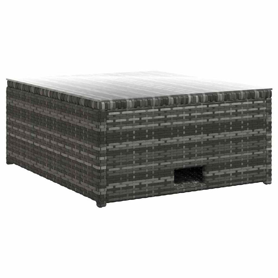 4 Piece Garden Lounge Set with Cushions Poly Rattan Grey