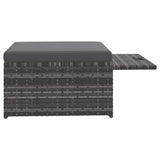 4 Piece Garden Lounge Set with Cushions Poly Rattan Grey - Extra Image