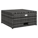 4 Piece Garden Lounge Set with Cushions Poly Rattan Grey