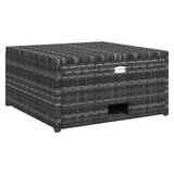 4 Piece Garden Lounge Set with Cushions Poly Rattan Grey - Extra Image