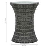 Garden Side Table Drum Shape Grey Poly Rattan