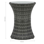Garden Side Table Drum Shape Grey Poly Rattan
