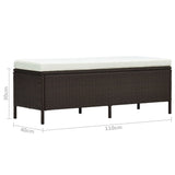 3 Piece Garden Lounge Set with Cushions Poly Rattan Brown - Extra Image