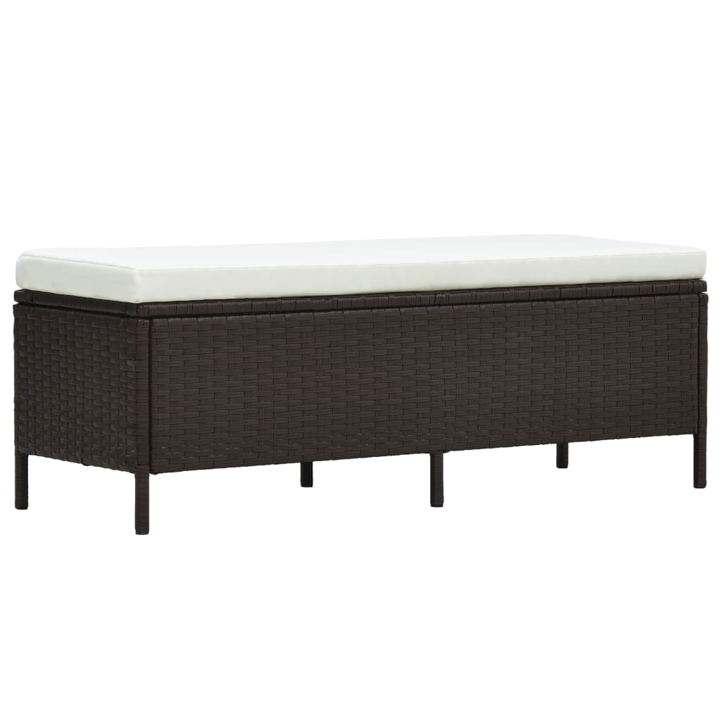 3 Piece Garden Lounge Set with Cushions Poly Rattan Brown