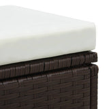 3 Piece Garden Lounge Set with Cushions Poly Rattan Brown - Rear View
