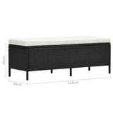 3 Piece Garden Lounge Set with Cushions Poly Rattan Black - Extra Image