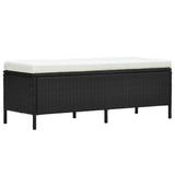 3 Piece Garden Lounge Set with Cushions Poly Rattan Black - Top-Down View