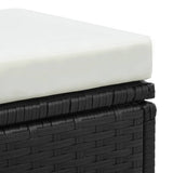 3 Piece Garden Lounge Set with Cushions Poly Rattan Black - Rear View