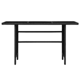 3 Piece Garden Lounge Set with Cushions Poly Rattan Black - Low Angle