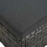 3 Piece Garden Lounge Set with Cushions Poly Rattan Grey - Rear View