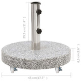 Parasol Base Granite 30 kg Round Grey - Close-Up Angle