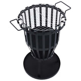 Garden Fire Pit Basket with BBQ Grill Steel 47.5 cm - Side View