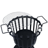 Garden Fire Pit Basket with BBQ Grill Steel 47.5 cm - Top-Down View