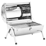 Portable Tabletop Charcoal BBQ Grill Stainless Steel Double Grids - Front View