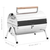 Portable Tabletop Charcoal BBQ Grill Stainless Steel Double Grids - Extra Image