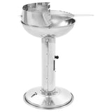 Pedestal Charcoal BBQ Grill Stainless Steel - Side View